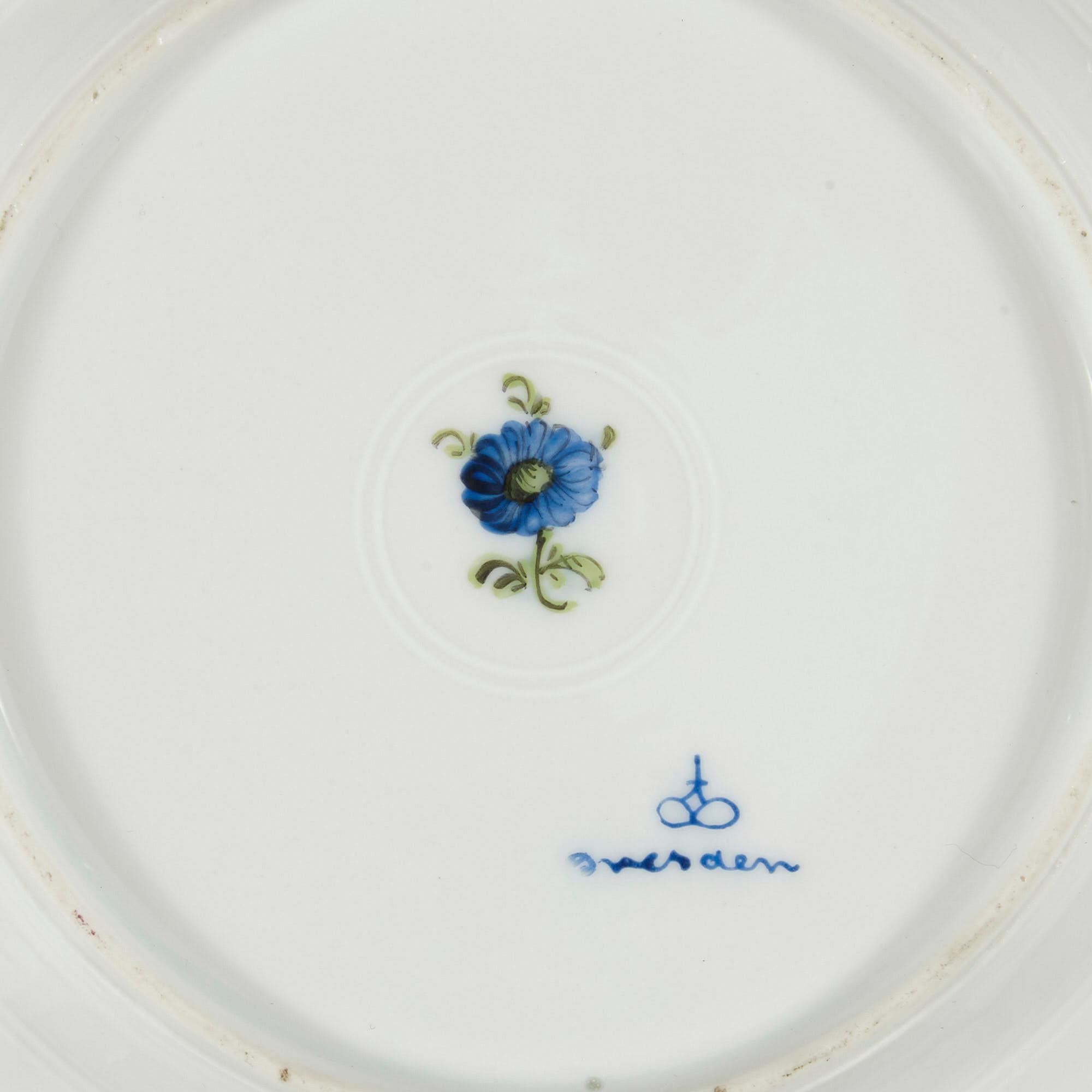 Large Floral Porcelain Dessert Service by Dresden 3