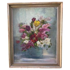 Großes Blumenstillleben Öl auf Leinwand