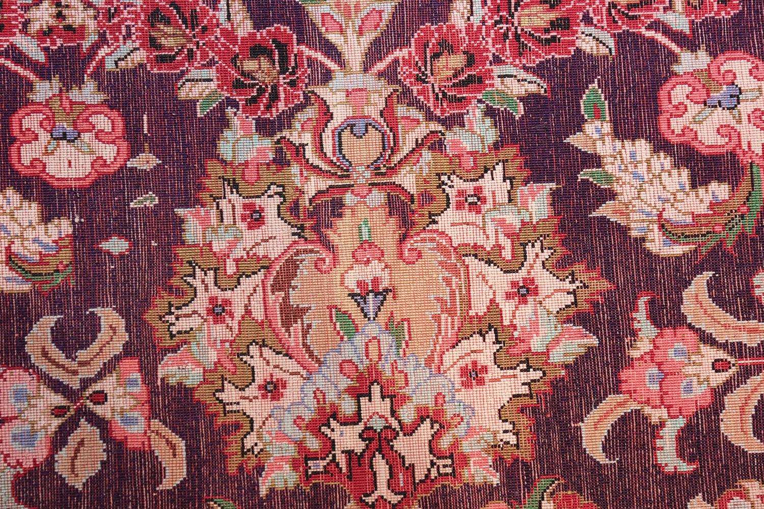 Large Floral Vintage Persian Silk Qum Rug. Size: 13 ft x 19 ft 9 in  2