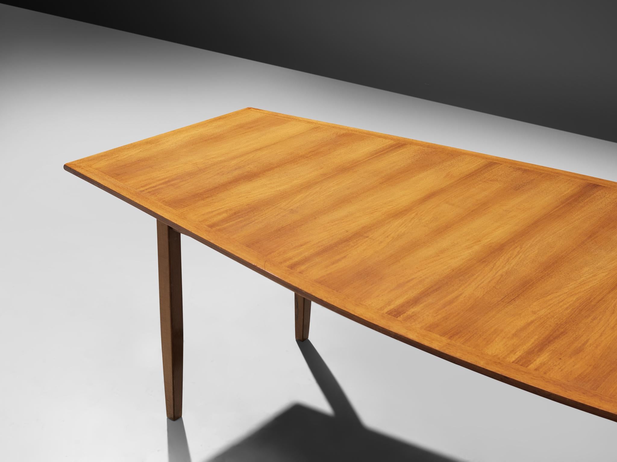Late 20th Century Large Florence Knoll Boat Shaped Dining Table