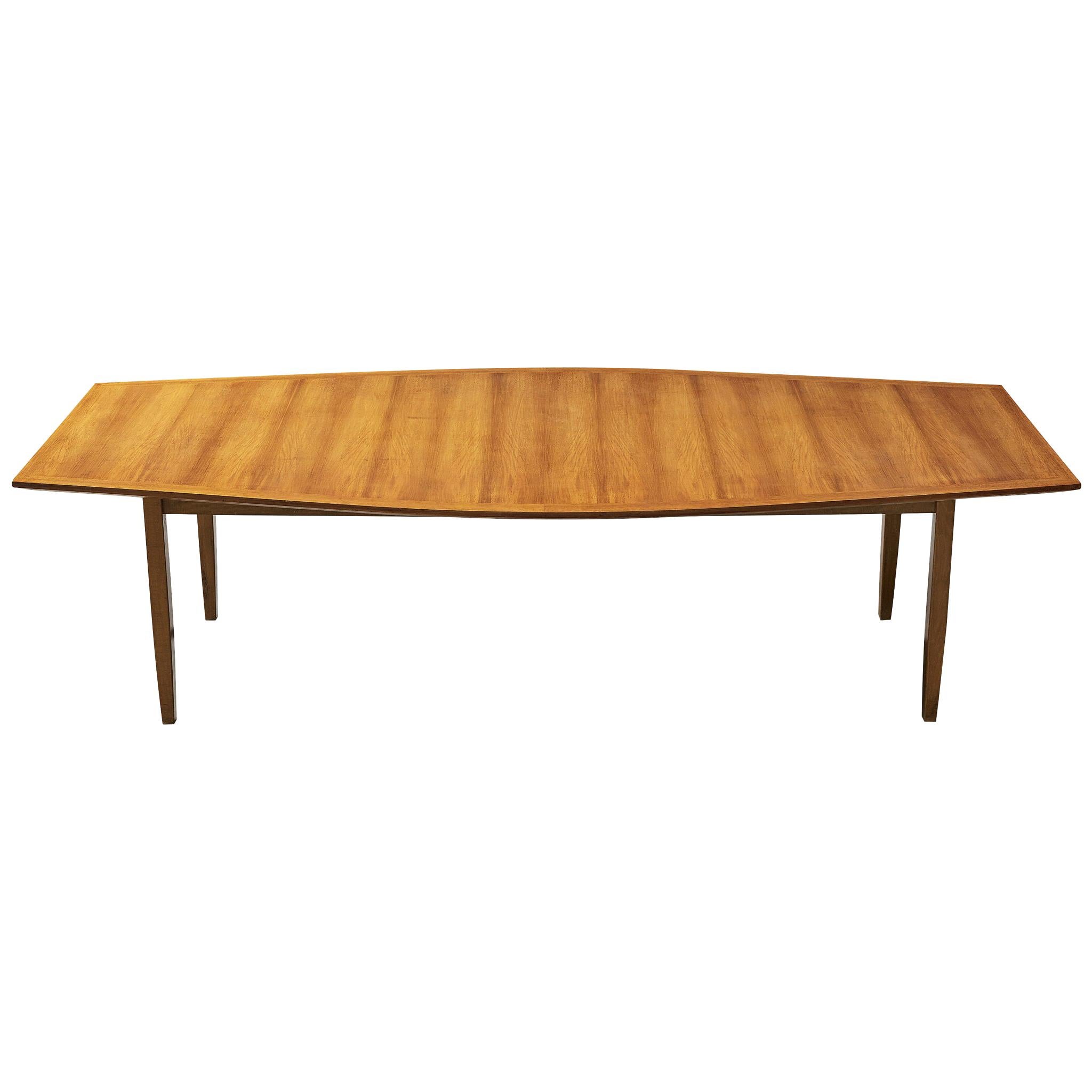 Large Florence Knoll Boat Shaped Dining Table
