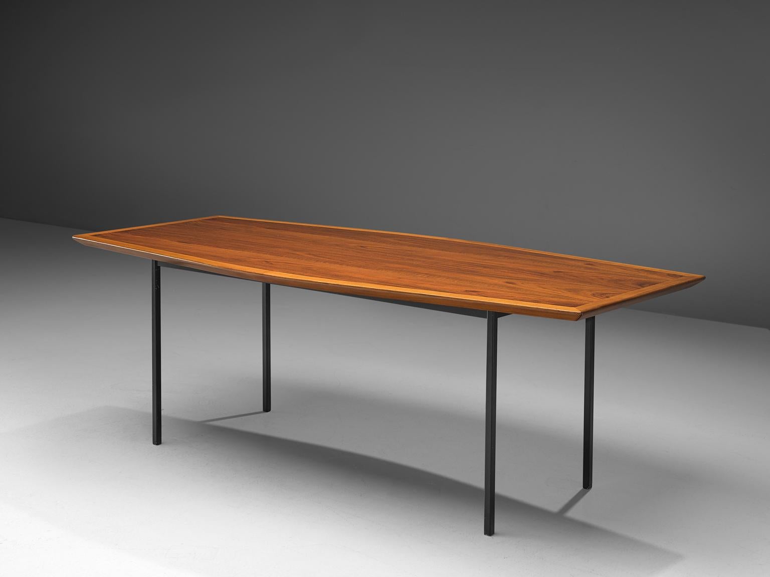 American Large Florence Knoll Boat Shaped Table