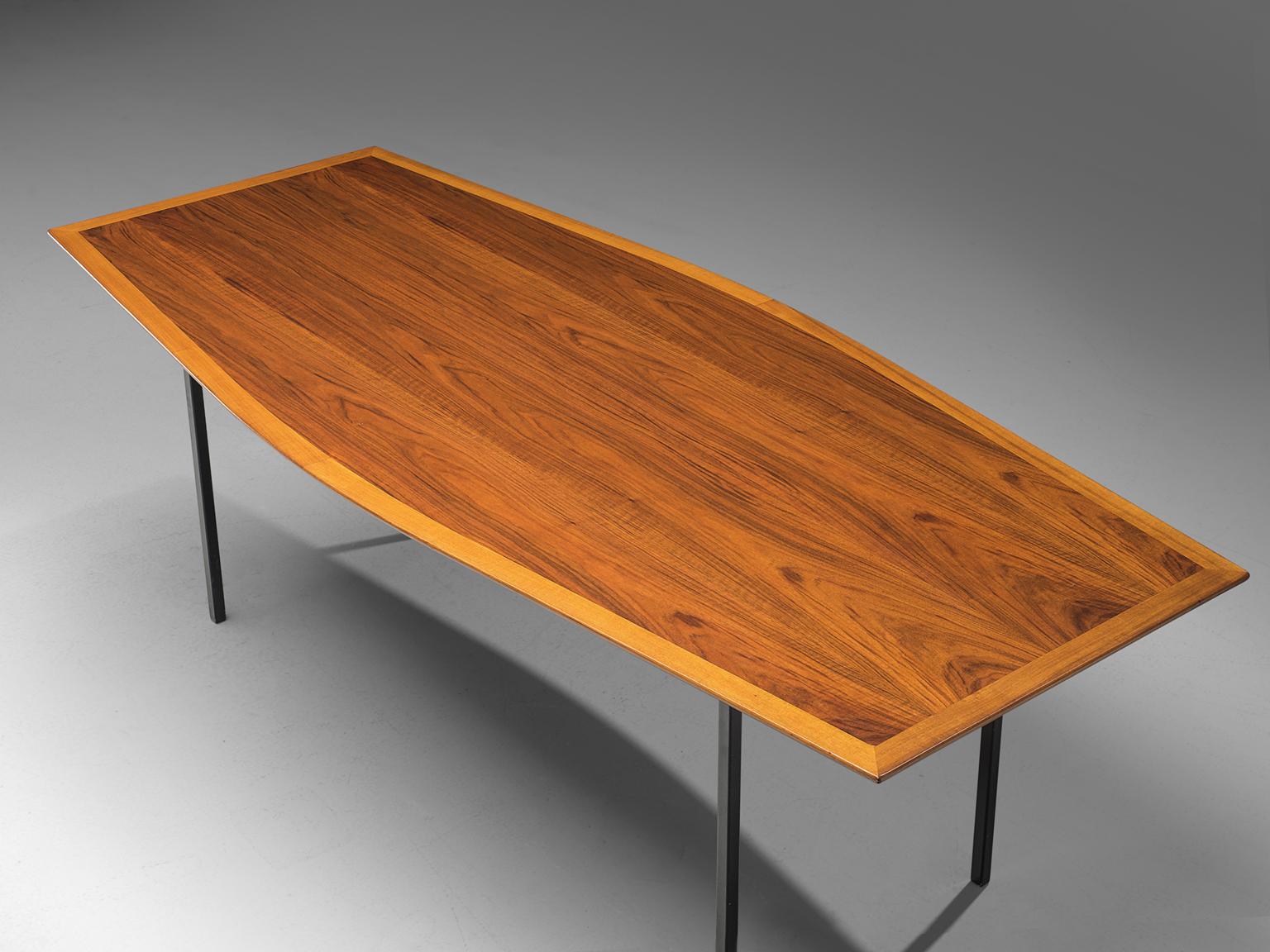 Late 20th Century Large Florence Knoll Boat Shaped Table