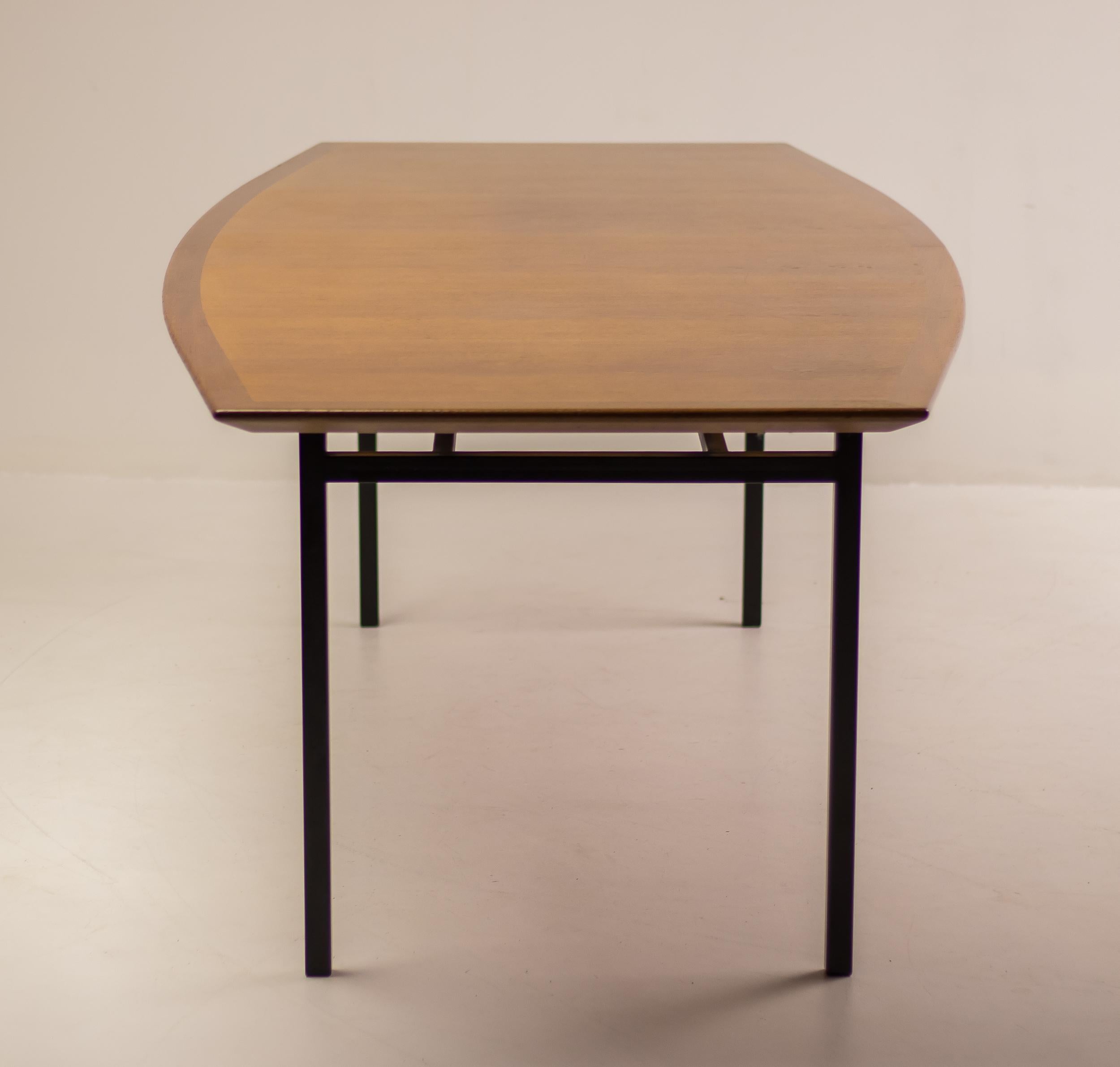 Mid-Century Modern Large Florence Knoll Teak Boat Shaped Dining Table For Sale