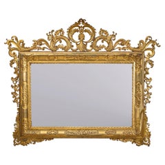Large Florentine Baroque-Style Wall Mirror, Italy, Late 19th Century