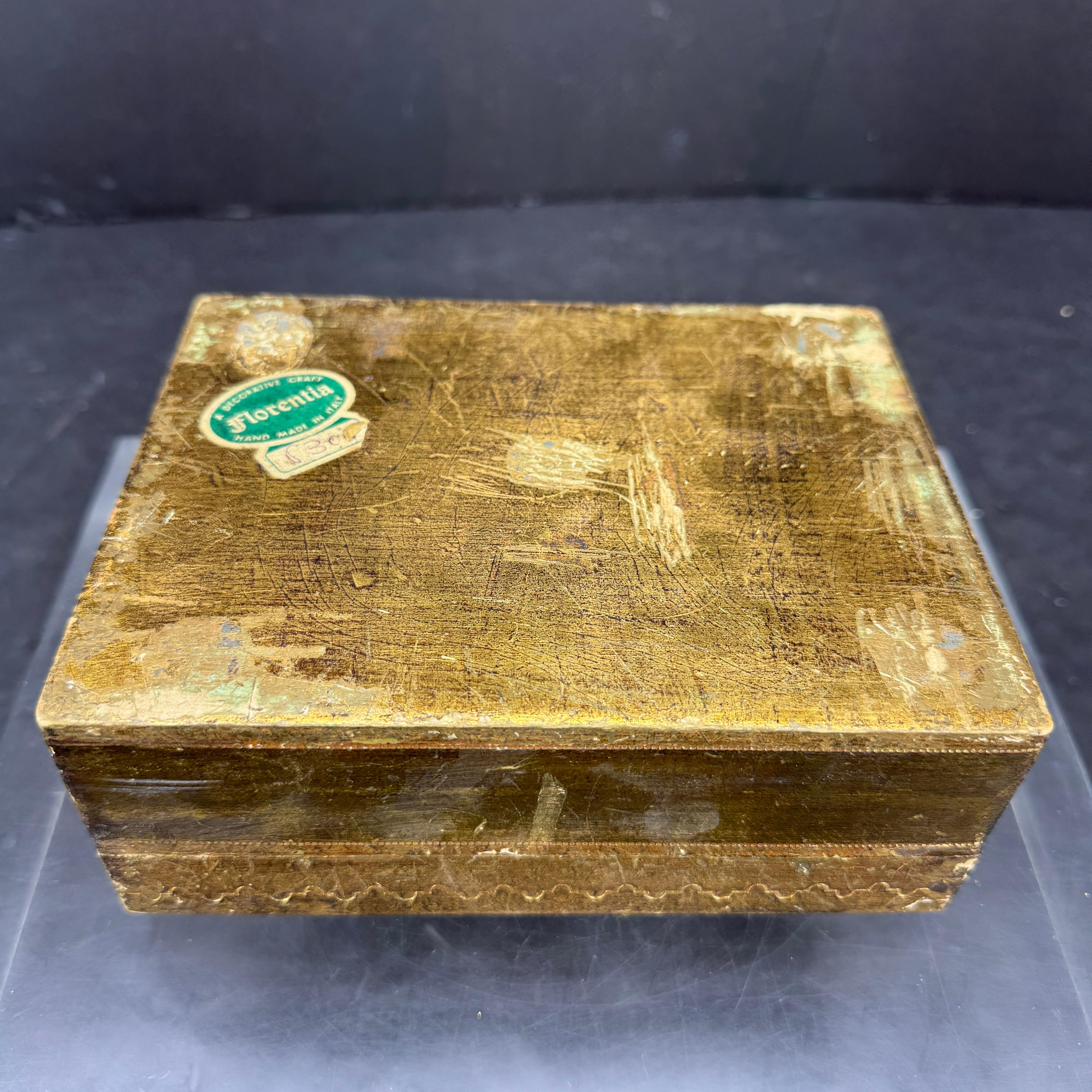 Large Florentine Rectangular Giltwood and Marble Box Rectangular, Italy 10