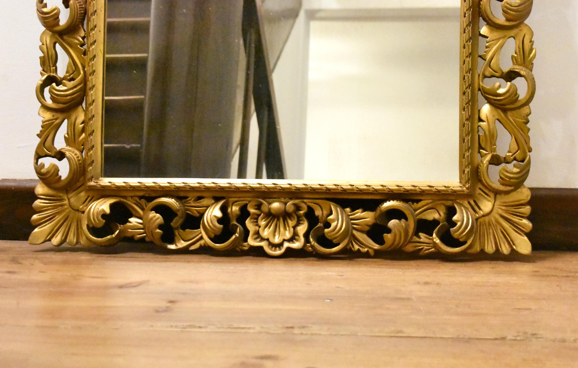 Large Florentine Style Giltwood Wall Mirror For Sale 6