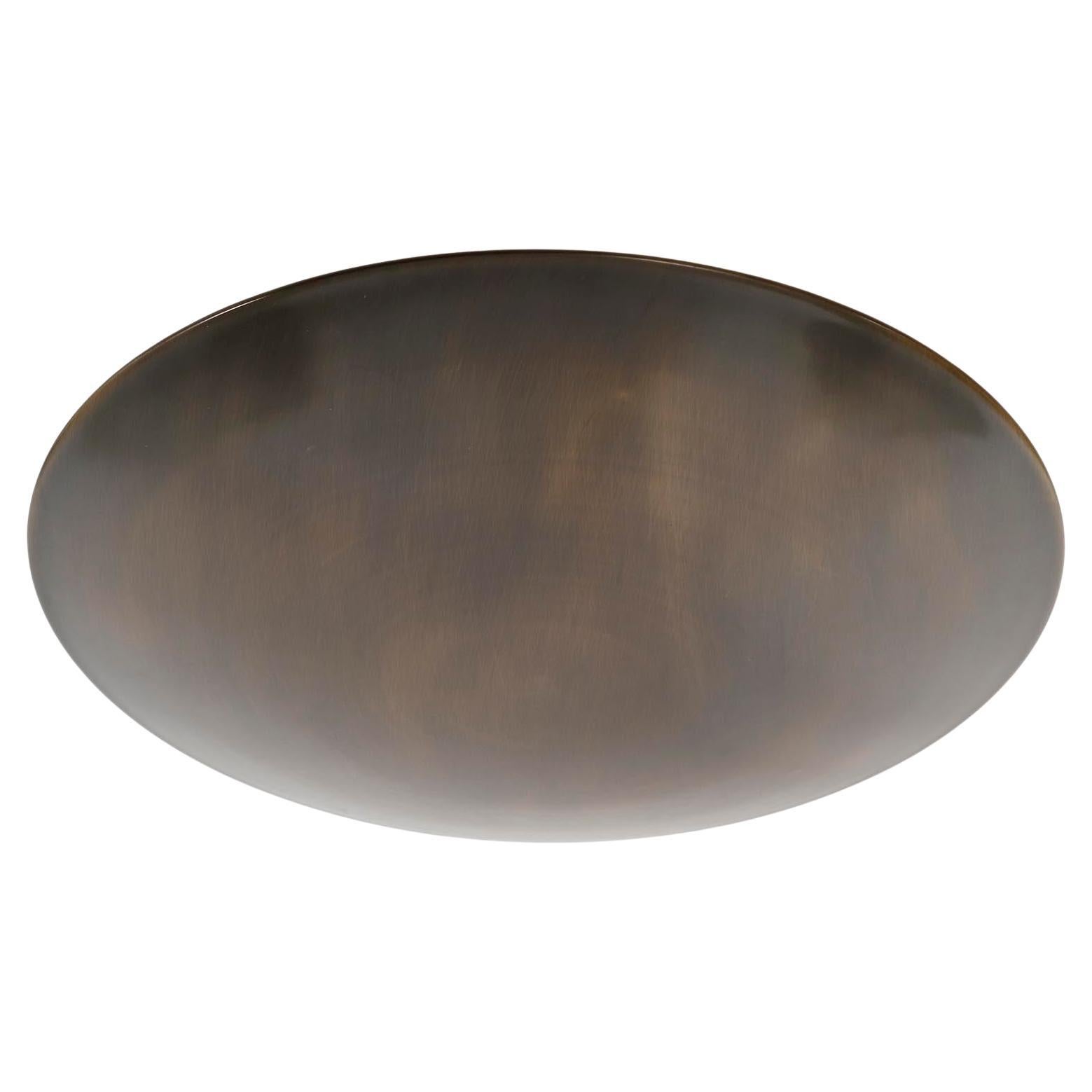 Florian Schulz Flush Mount Light Uplight Bowl, Patinated Brass, 1970s In Excellent Condition In Hausmannstätten, AT