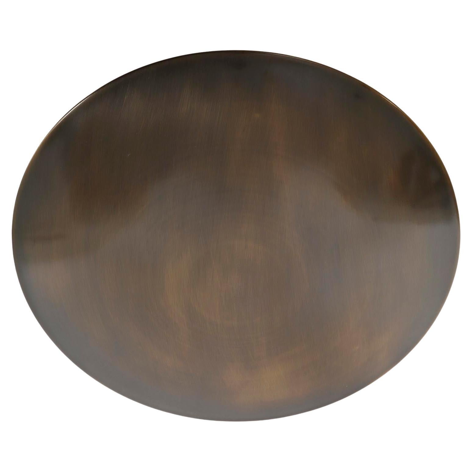 Late 20th Century Florian Schulz Flush Mount Light Uplight Bowl, Patinated Brass, 1970s