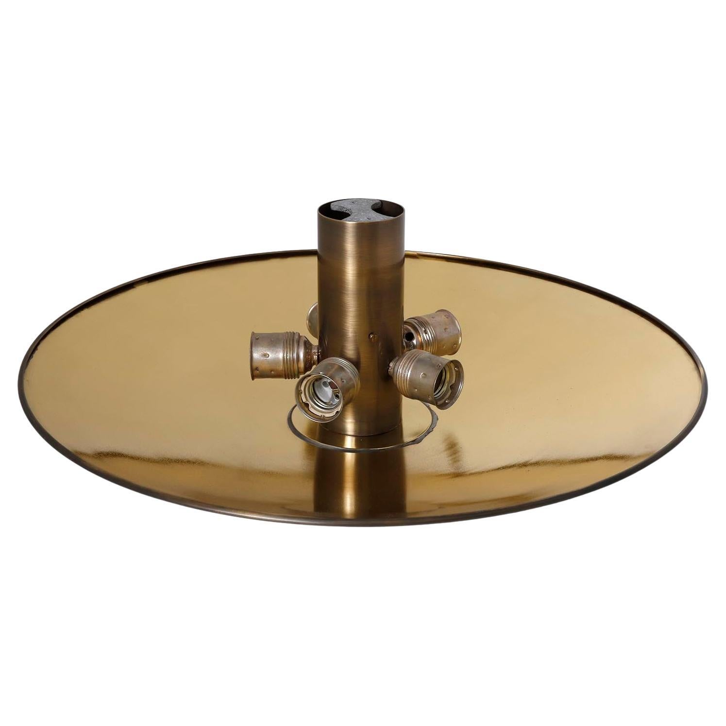 Florian Schulz Flush Mount Light Uplight Bowl, Patinated Brass, 1970s 2