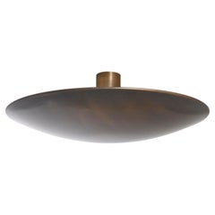 Florian Schulz Flush Mount Light Uplight Bowl, Patinated Brass, 1970s