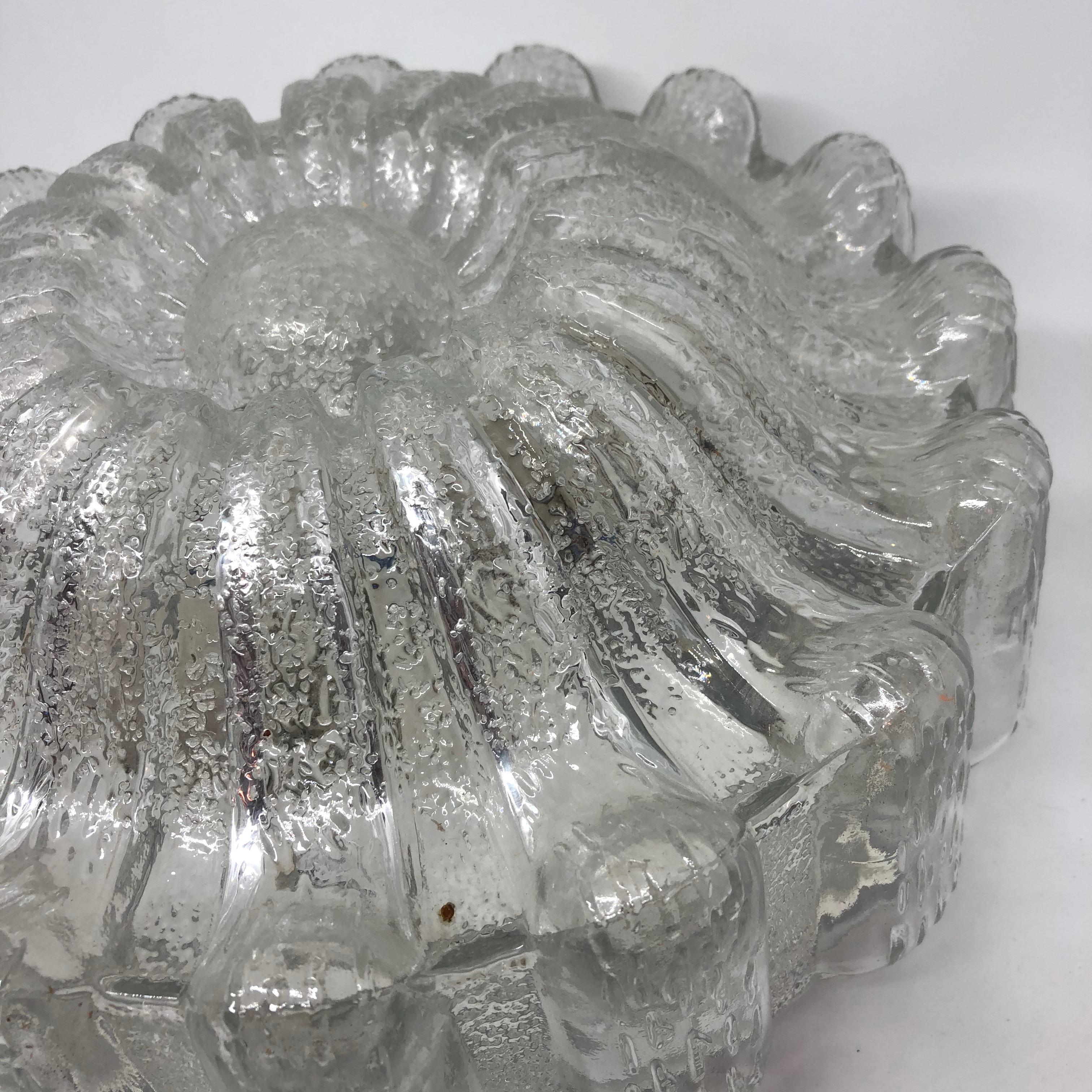 Mid-20th Century Large Flower Shape Glass Flush mount by Limburg, Germany, 1960s