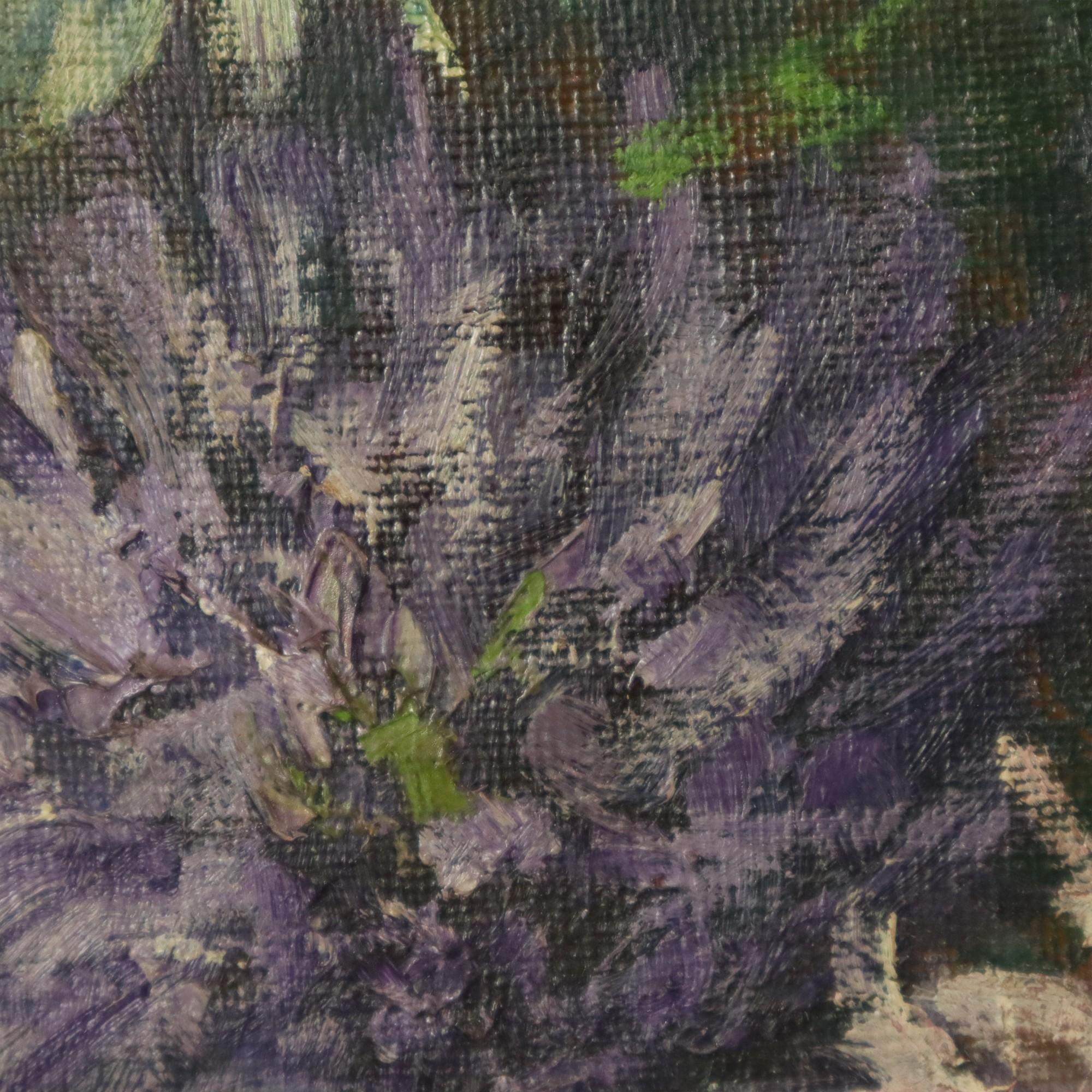 Großes Blumenstillleben, Gemälde Dahlien, signiert M. Vierstraete (20. Jahrhundert) im Angebot