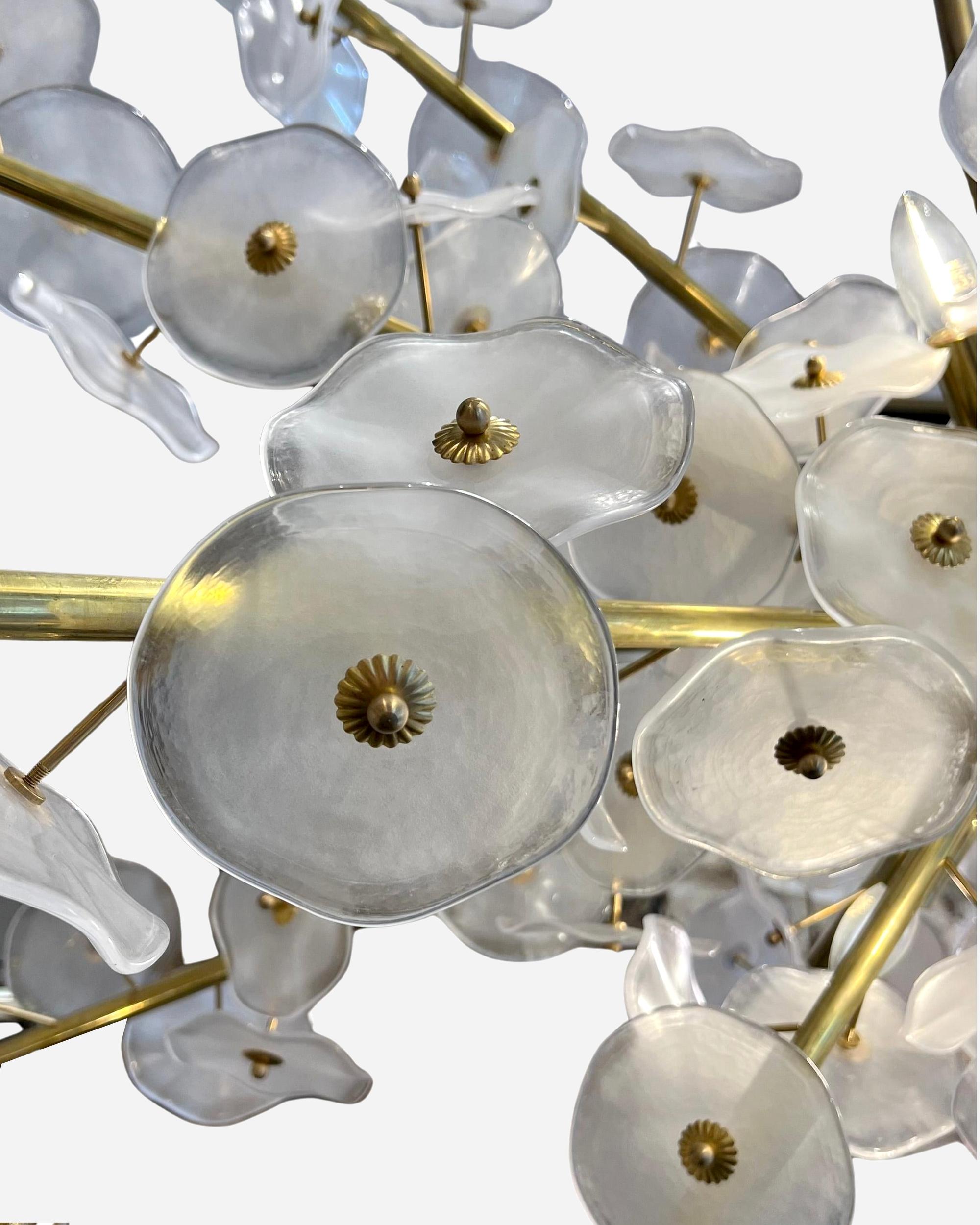 Italian Large “flowers” chandelier. Murano Italy circa 1980.