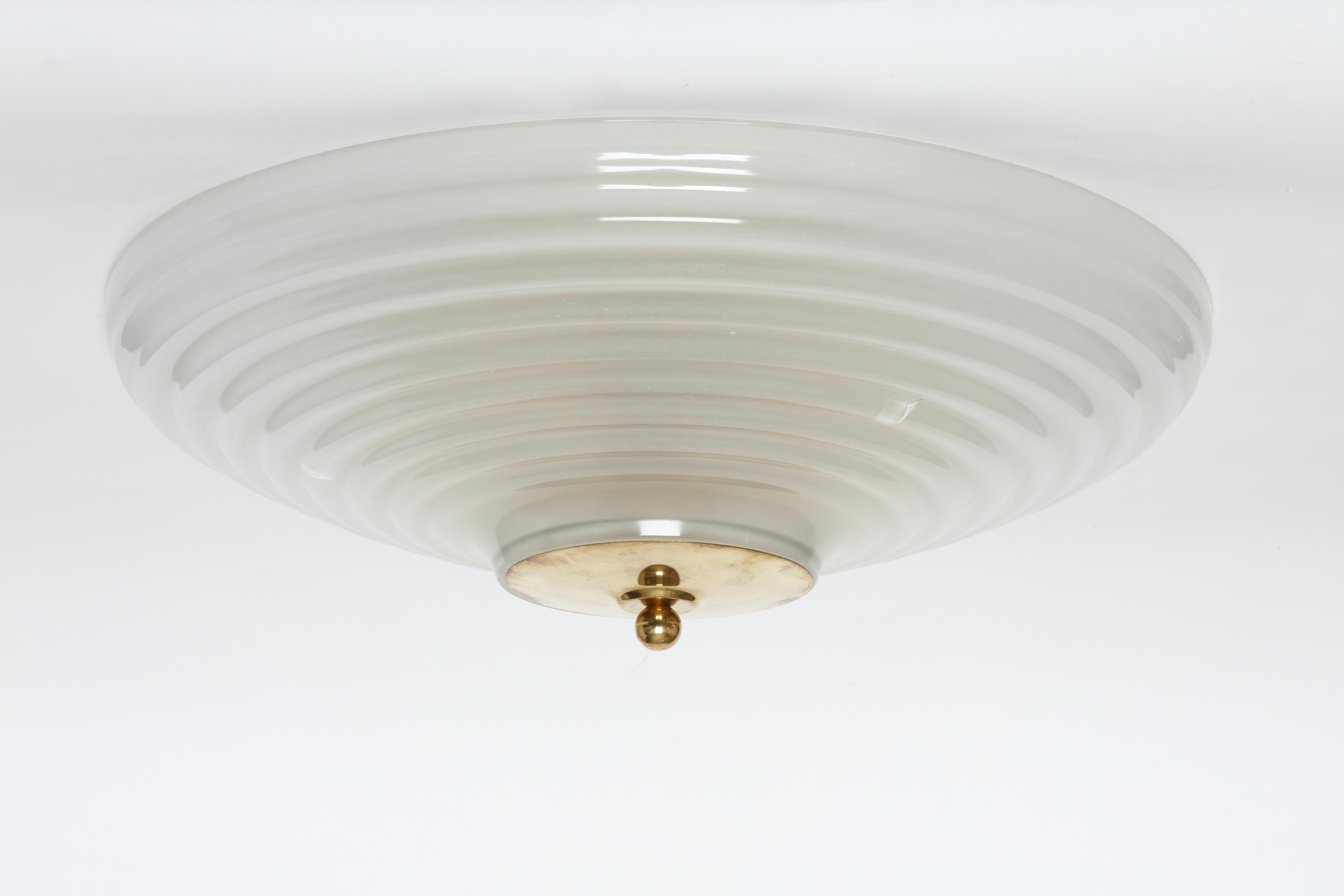 Italian Large Flush Mount by Fidenza Vetraria, Attributed For Sale
