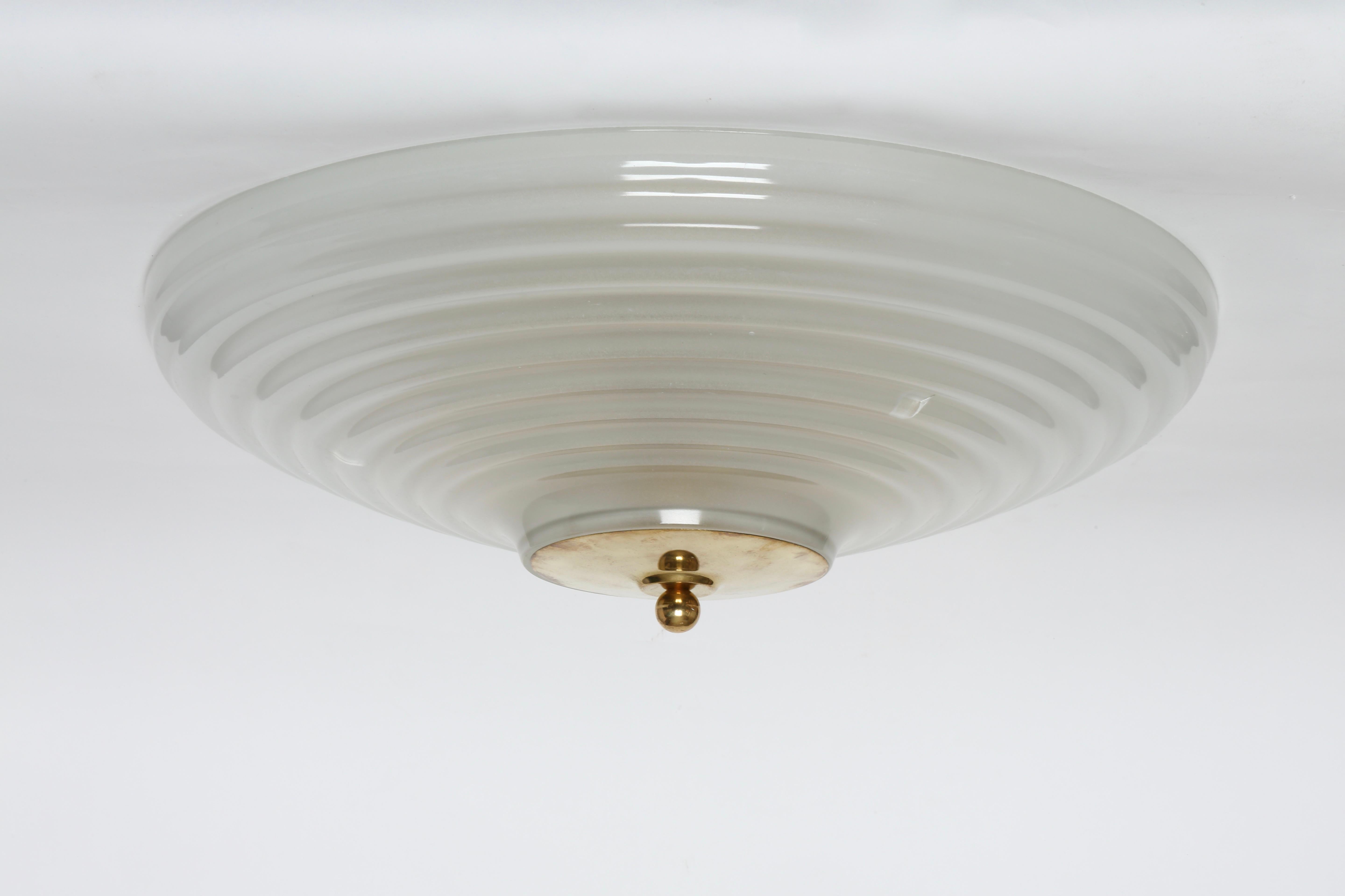Large Flush Mount by Fidenza Vetraria, Attributed In Good Condition For Sale In Brooklyn, NY