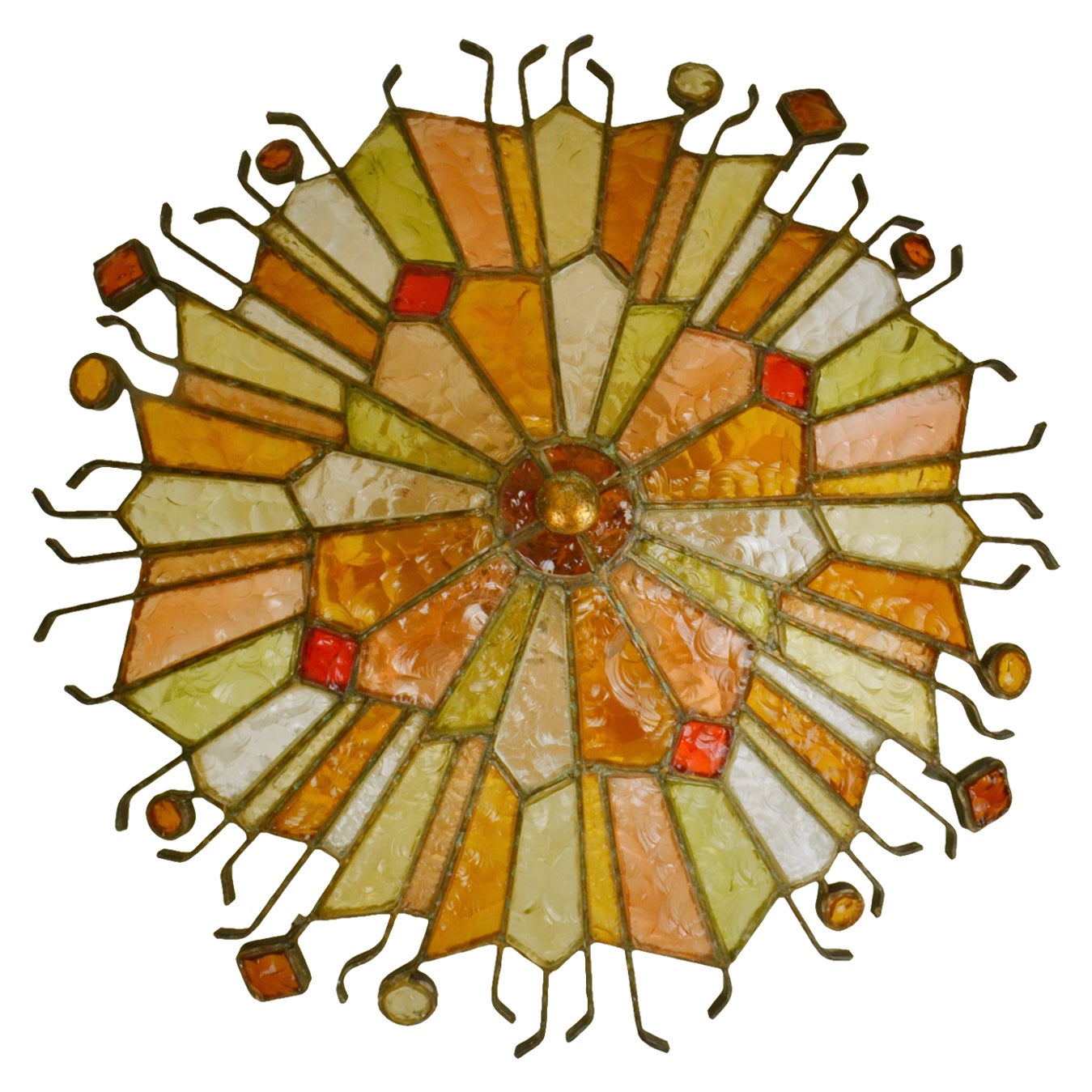 Large Flush Mount Ceiling Lamp by Poliarte Italy
