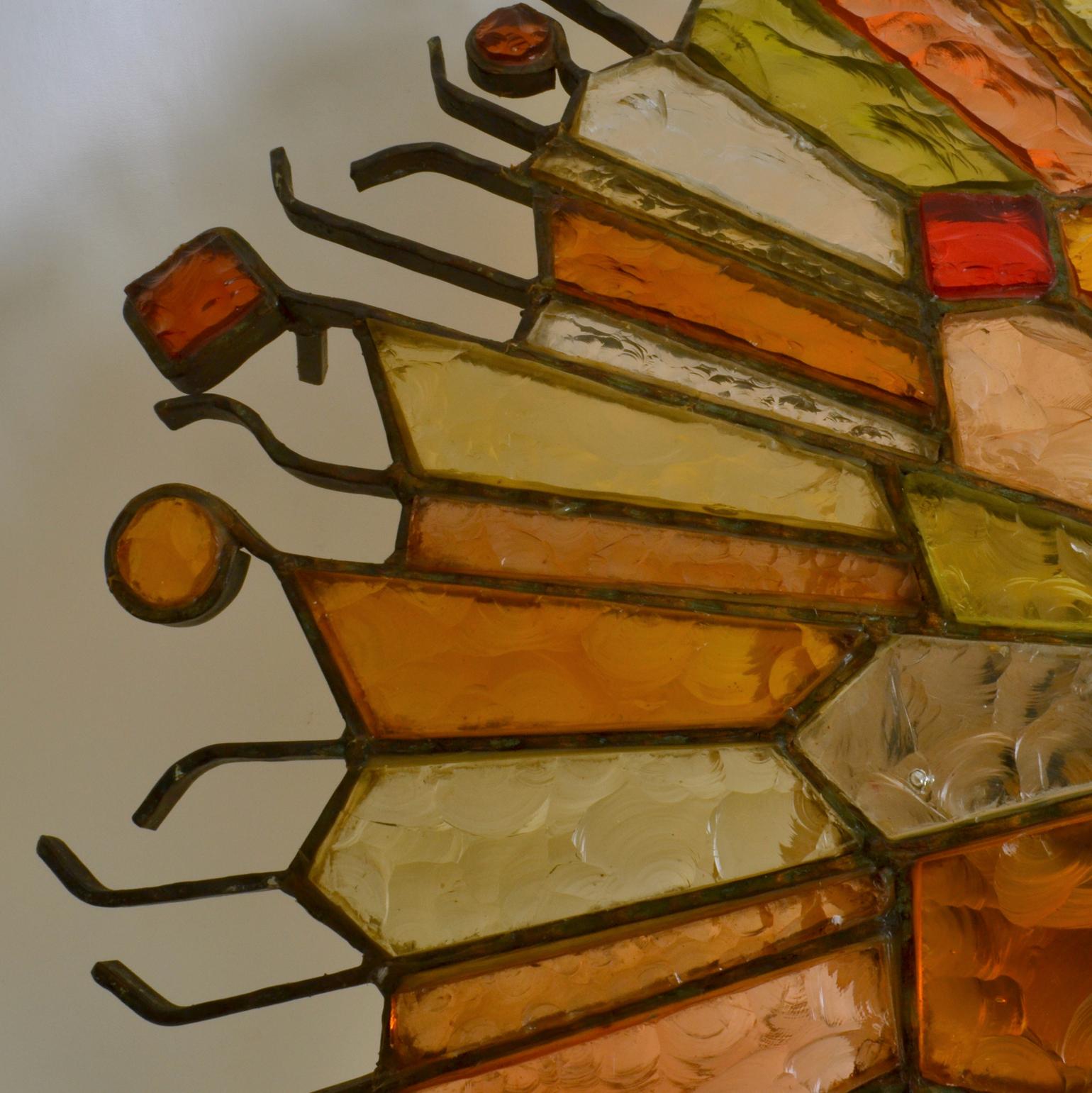 Große Einbau-Deckenleuchte von Poliarte, Italien, aus Muti-Farbglas im Zustand „Hervorragend“ im Angebot in London, GB