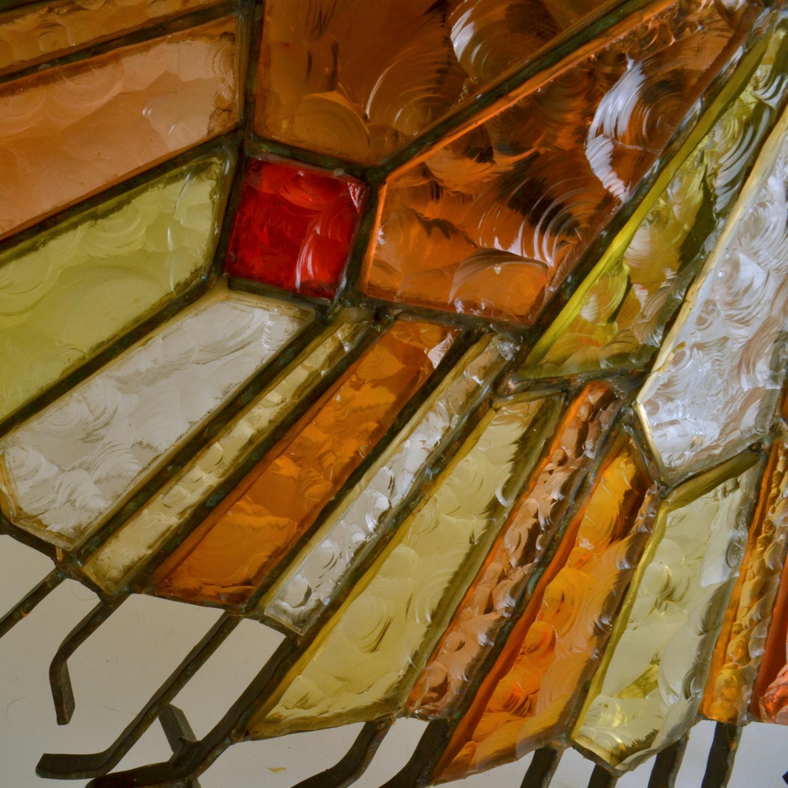 Große Einbau-Deckenleuchte von Poliarte, Italien, aus Muti-Farbglas (Bronze) im Angebot