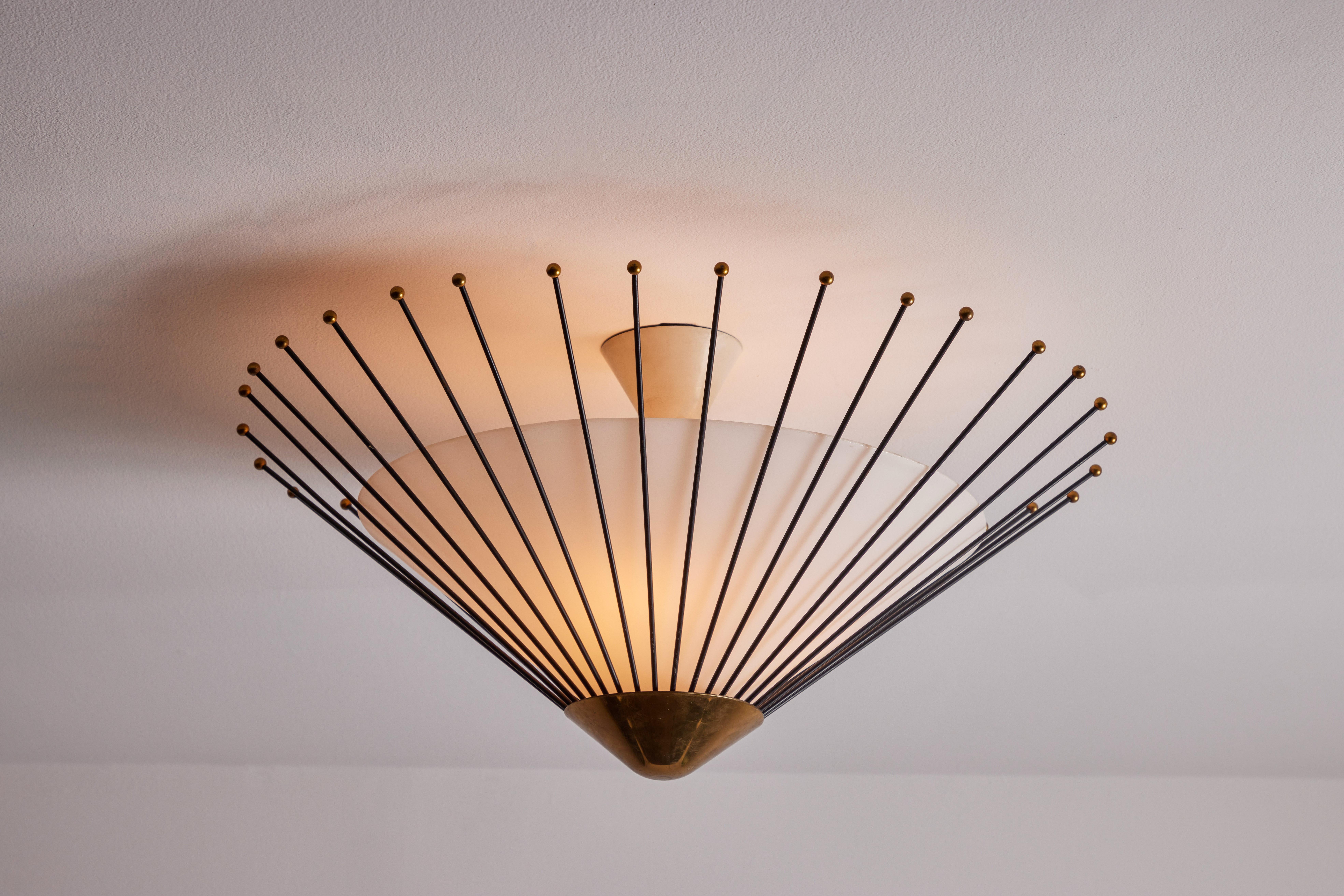 Mid-20th Century Large Flushmount Ceiling Light by Stilux
