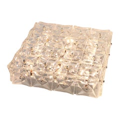 Large Flush Mount Faceted Crystal Light Fixture by Kinkeldey, Germany, 1970s