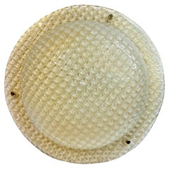 Large Flush Mount Murano Glass and polished Brass Metal, by Fischer Leuchten