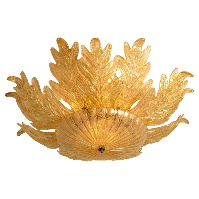 Large Flush Mount Murano Glass Barovier and Toso, Italy, 1969 For Sale ...