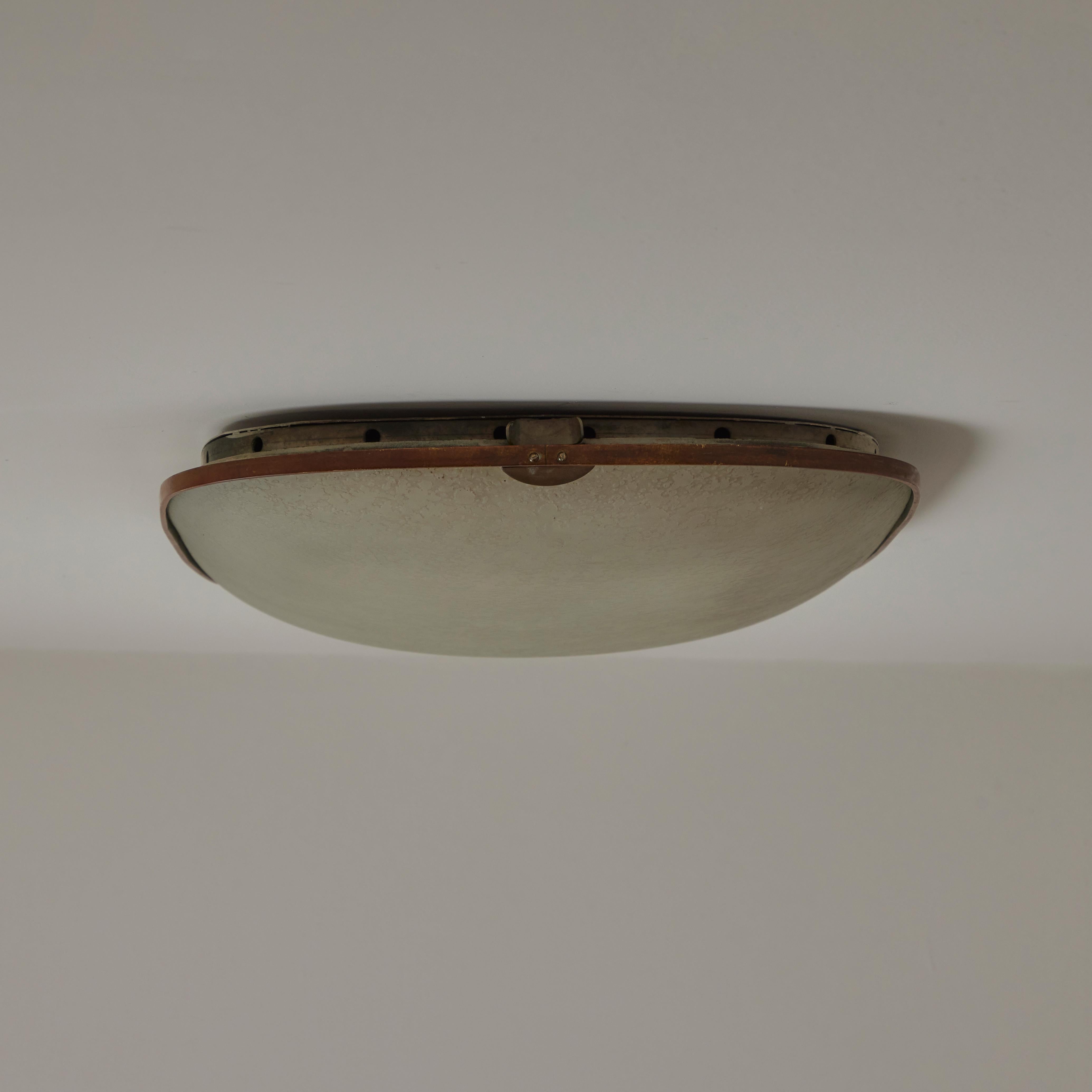 Metal Large Flush Mount Wall/Ceiling Light by Max Ingrand for Fontana Arte For Sale