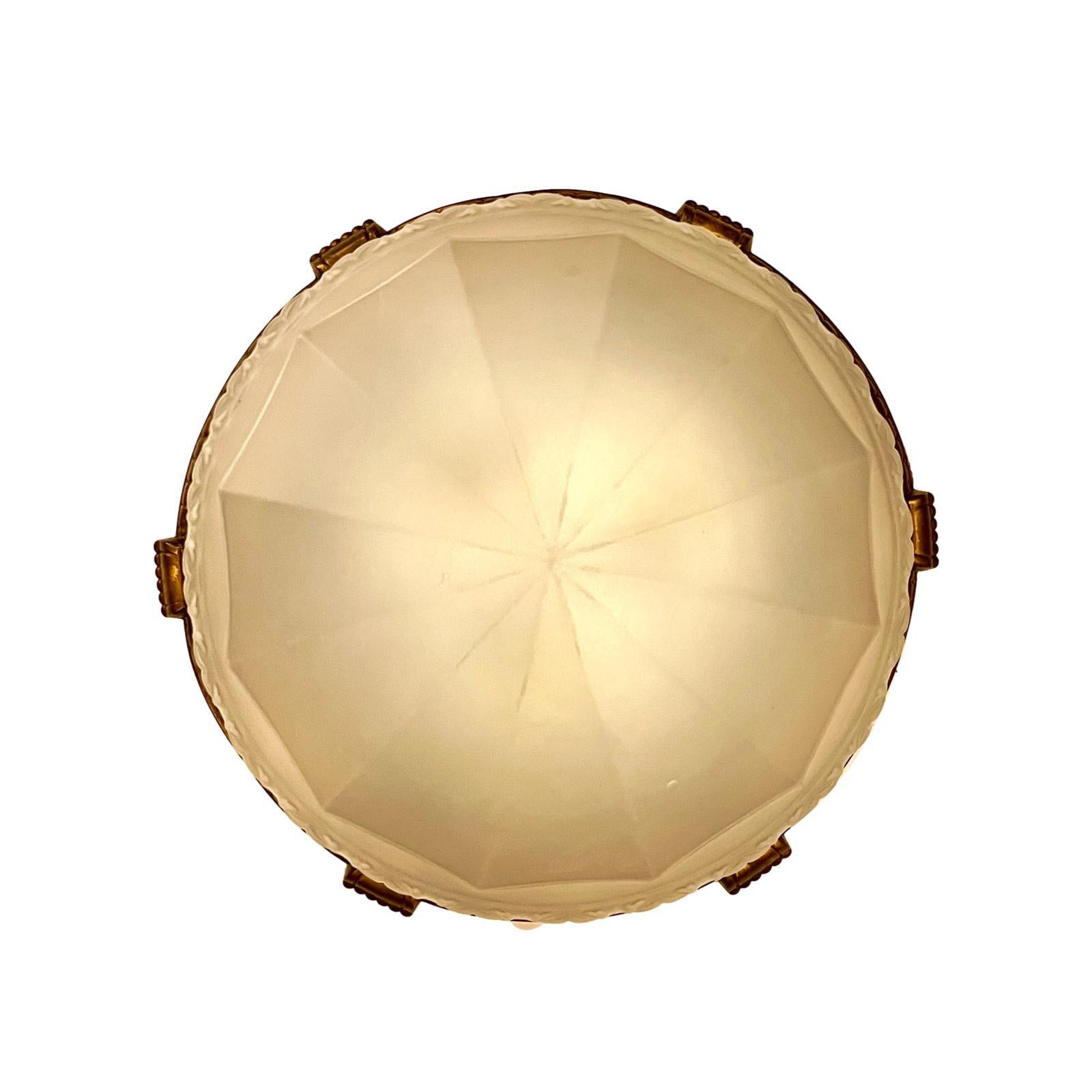 French Large Flush Mounted Light Fixture For Sale