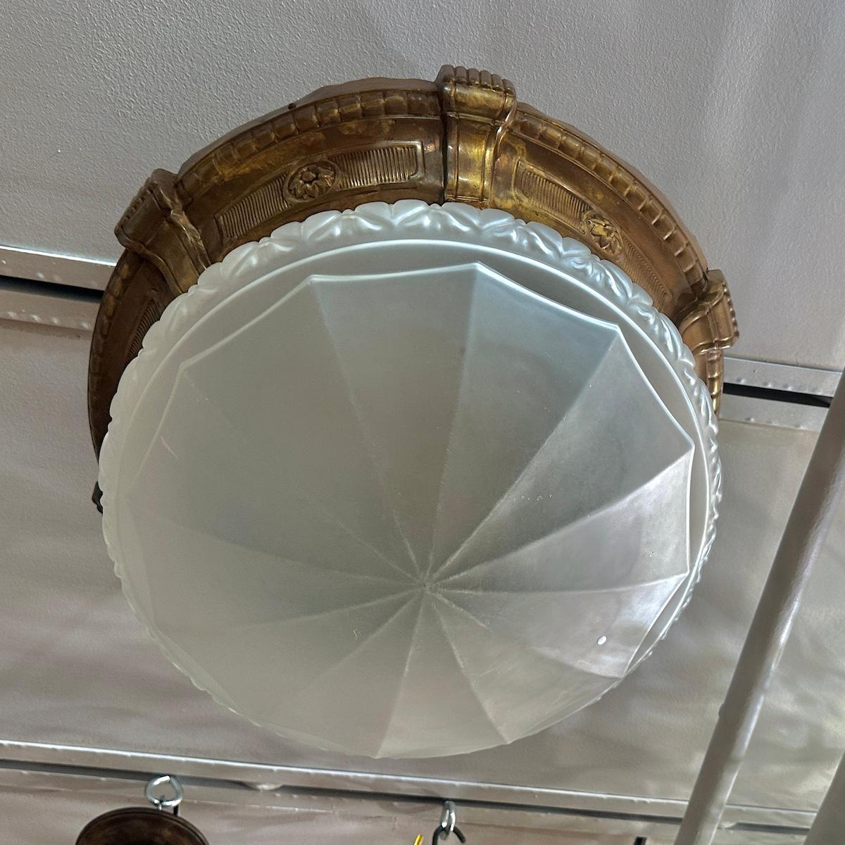 Metal Large Flush Mounted Light Fixture For Sale