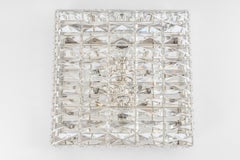 Large Flushmount Faceted Crystal Light Fixture by Kinkeldey , Germany, 1960s