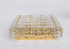 Grande lampada a incasso in cristallo sfaccettato di Kinkeldey , Germania, anni '60