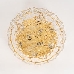 Large Flushmount Faceted Crystal Light Fixture by Kinkeldey, Germany, 1970s