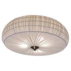 Grande plafoniera modello 75-204 in ottone e tessuto, Stockmann Tukku 1950s
