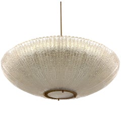 Large Fluted Glass Chandelier by Venini, 1960s