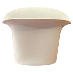 Large Fluted Modernist White Porcelain Vase by Hutschenreuther