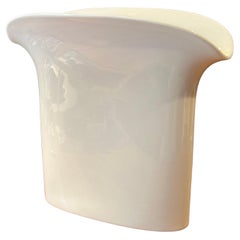 Gran jarrón acanalado modernista de porcelana blanca de Hutschenreuther