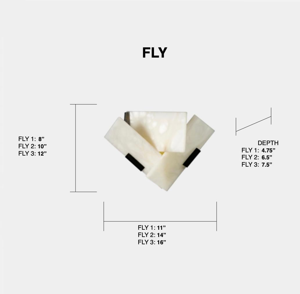 Grande applique en albâtre « Fly 3 » à la manière de Pierre Chareau en vente 1