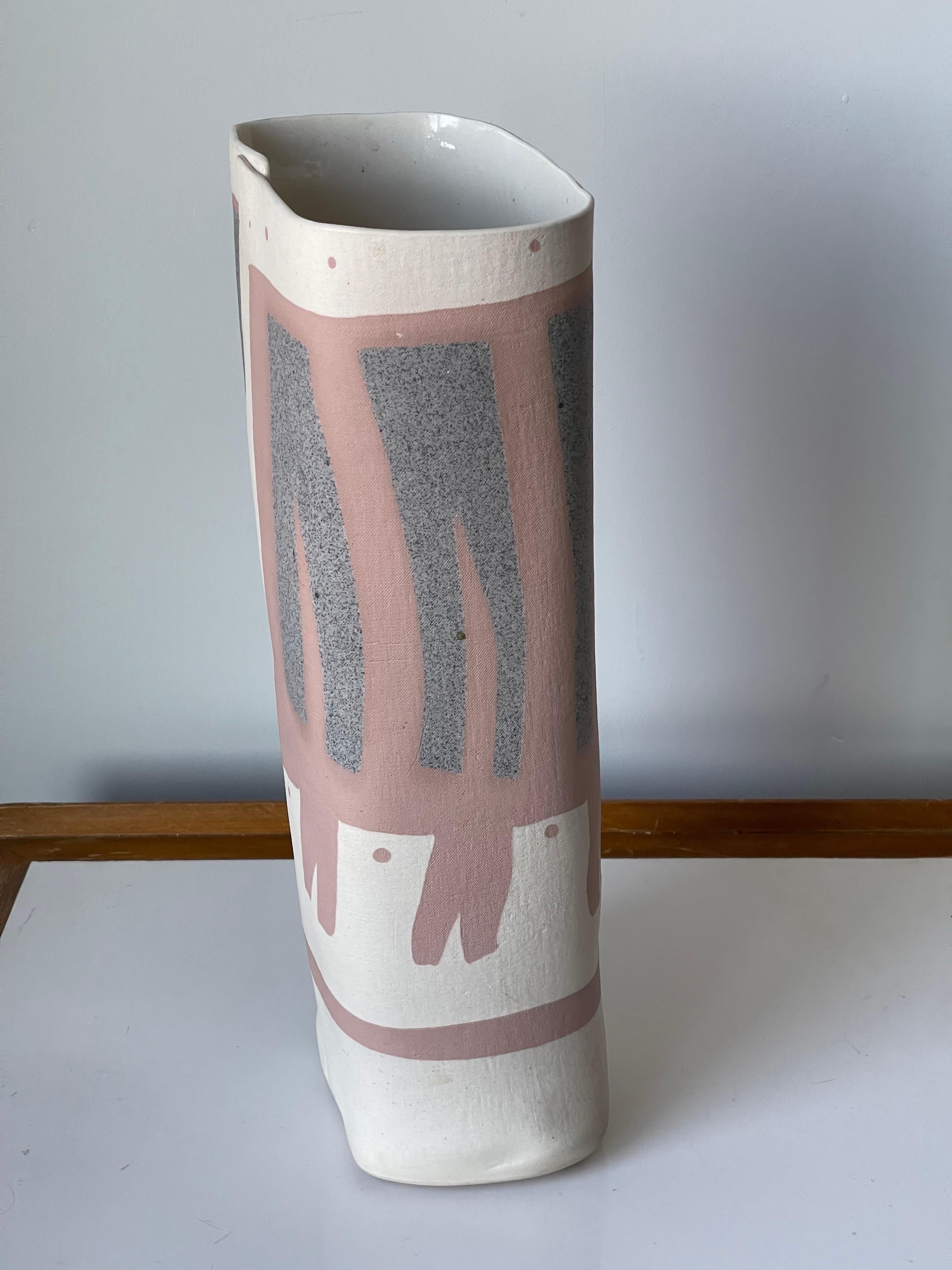 Large Folded Ceramic Vase by Weissmin, 1982 For Sale 4