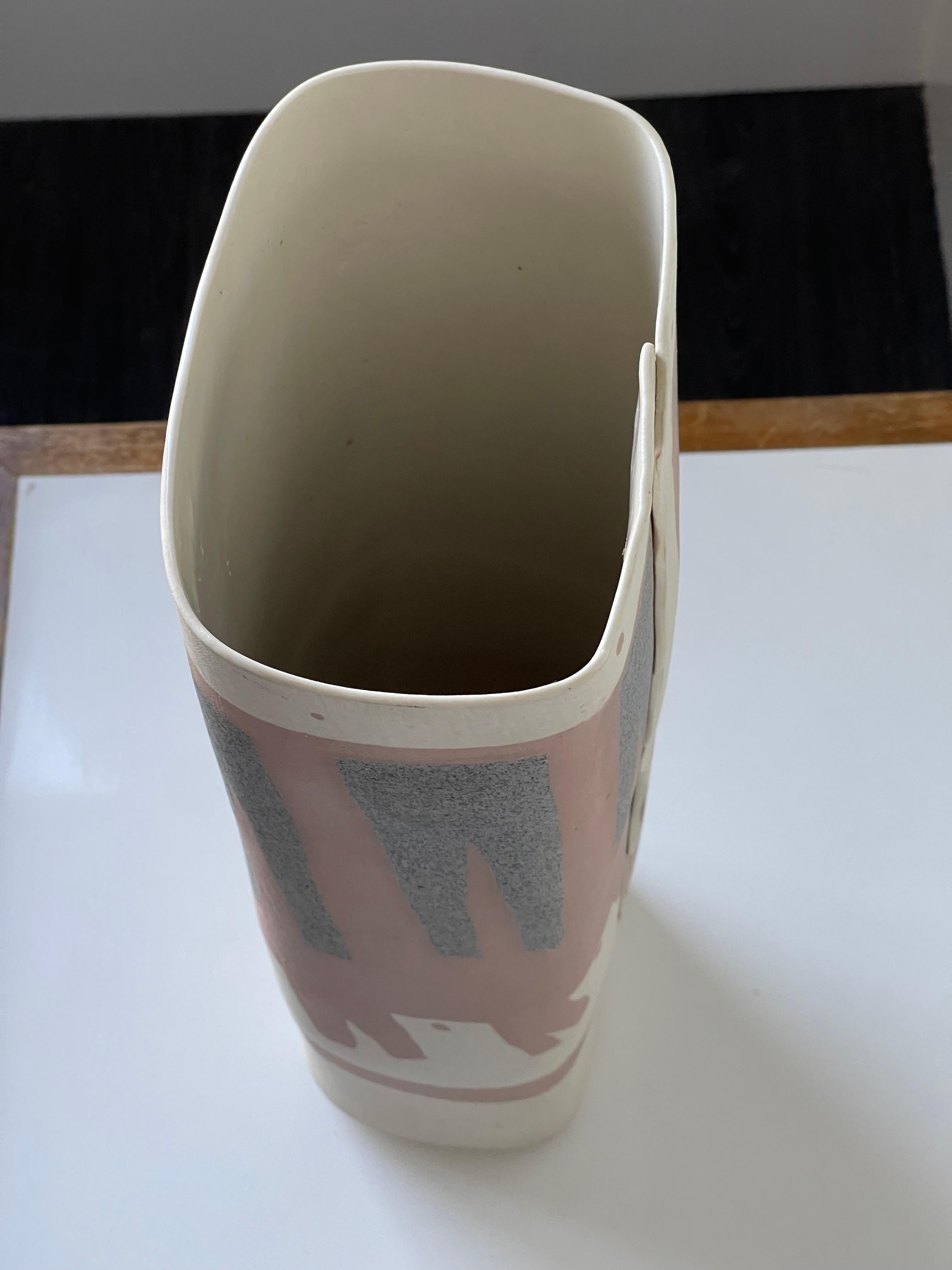 Large Folded Ceramic Vase by Weissmin, 1982 For Sale 5