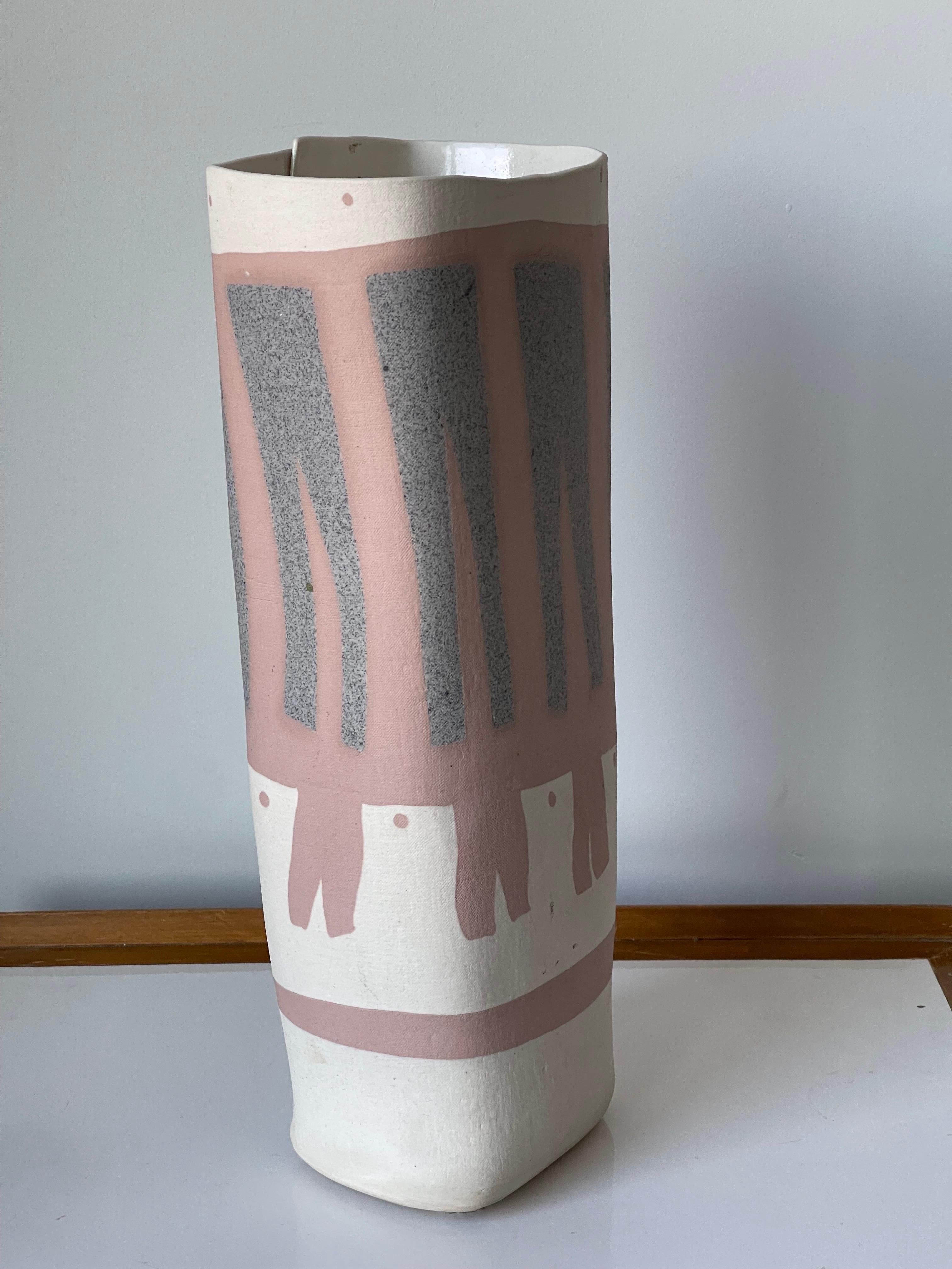 Large Folded Ceramic Vase by Weissmin, 1982 For Sale 1