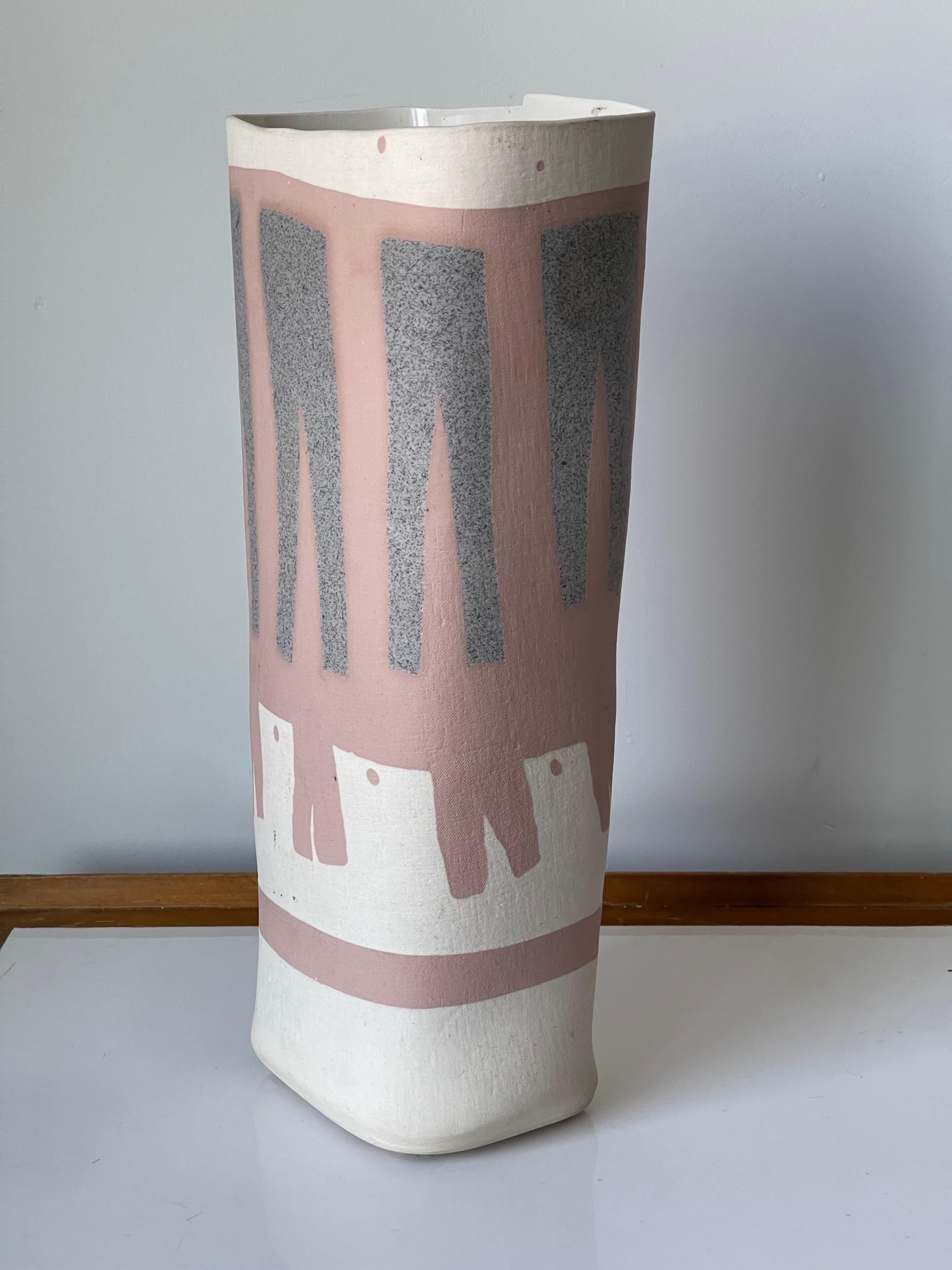 Large Folded Ceramic Vase by Weissmin, 1982 For Sale 2