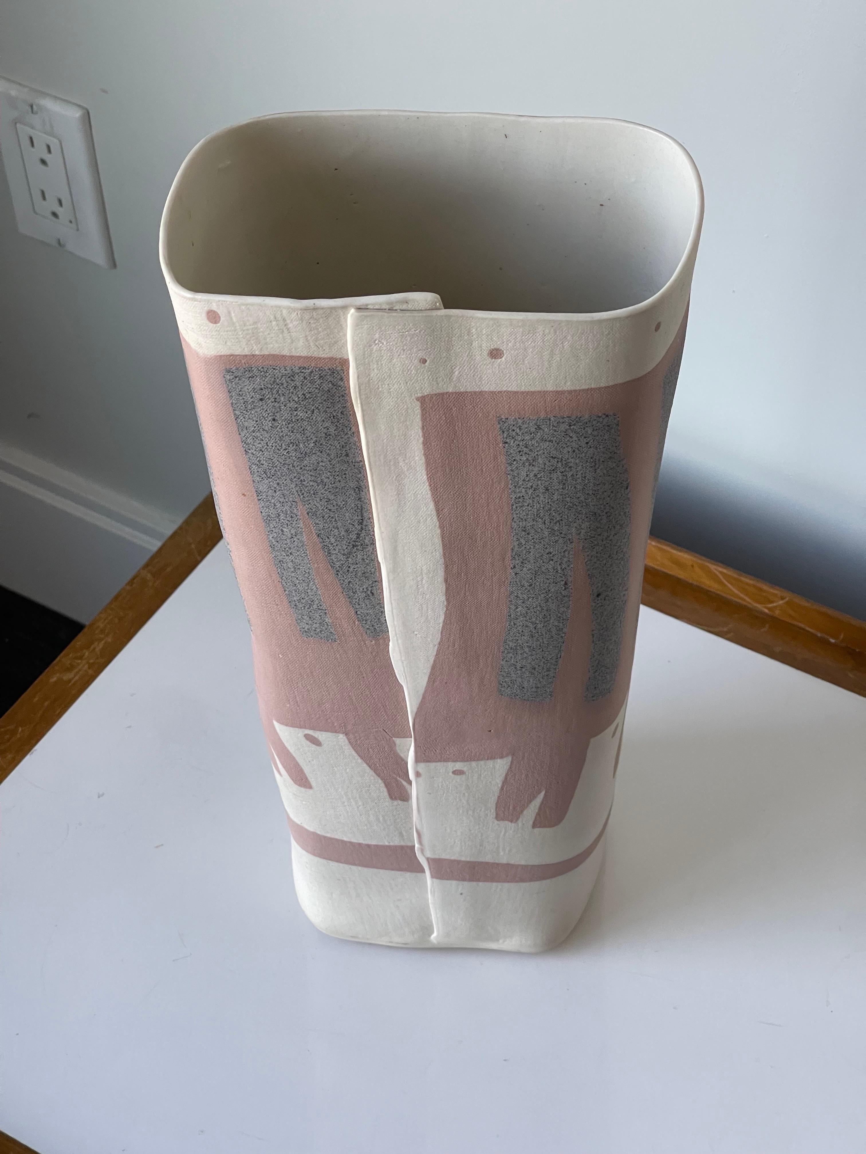Large Folded Ceramic Vase by Weissmin, 1982 For Sale 3