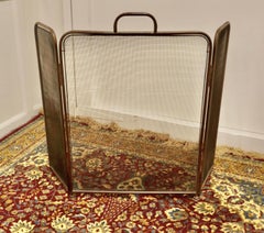 Large Folding Brass Fire Guard