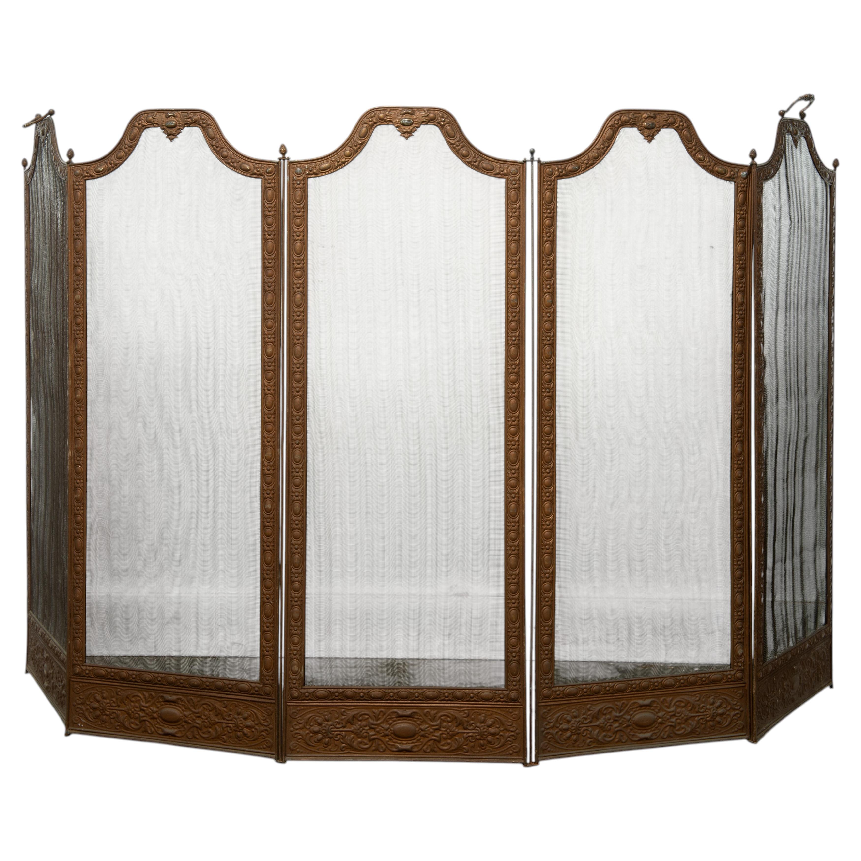 Large Folding Fire Screen For Sale