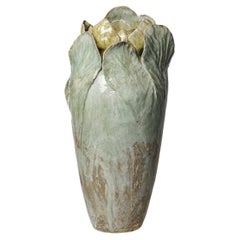 Large foliage glazead stoneware vase by Magali Wagner, 2026.