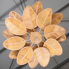 "Foliages" rattan chandelier