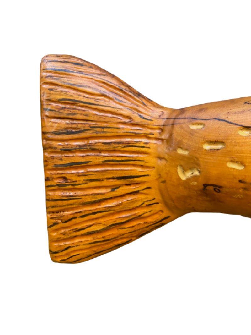 Large Folk Art Carved Northern Pike or Muskie, circa 1930s 1