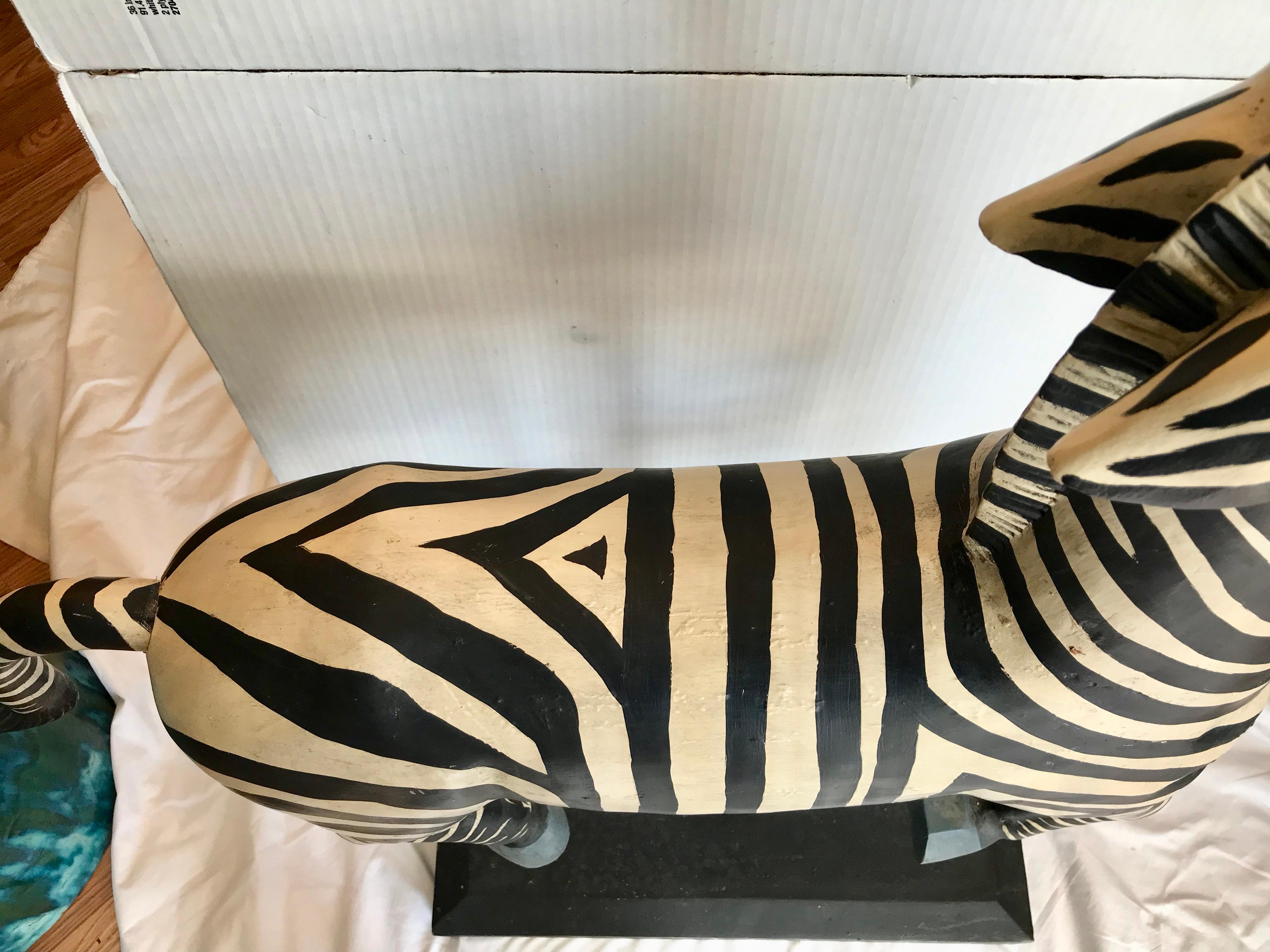 Large Folk Art Carving of a Zebra 9