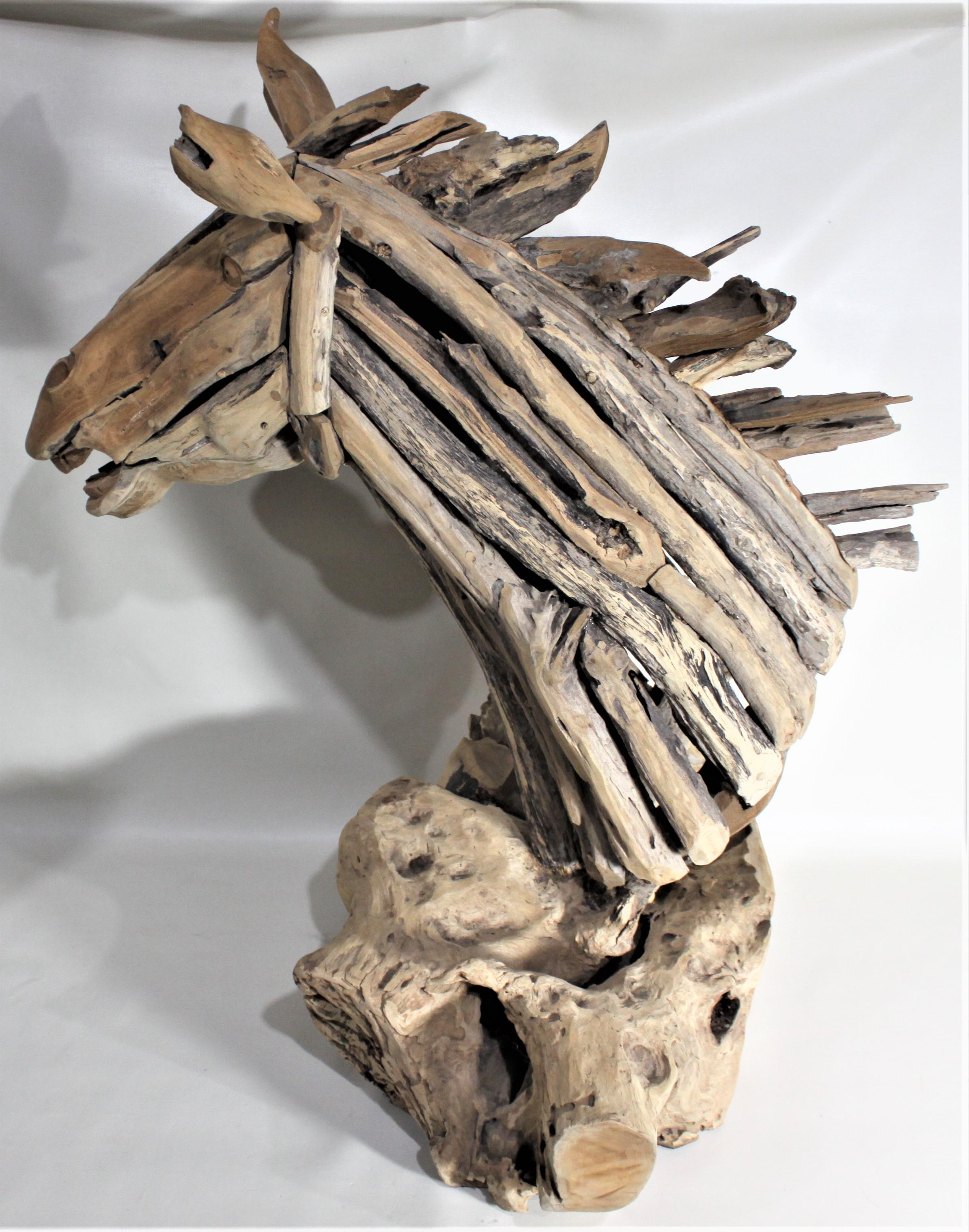 Große Folk Art Driftwood Pferdekopf-Skulptur (Volkskunst) im Angebot